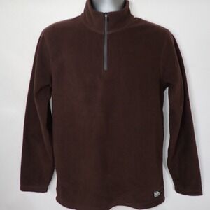 Eddie Bauer Mens S Fast Fleece 1/4 zip Long Sleeve Shirt  Pinecone Brown New